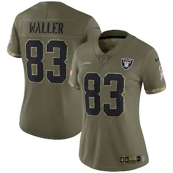 womens nike darren waller olive darren waller 2022 salute t